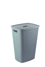 Curver vasketøjskurv med låg 56 liter blå